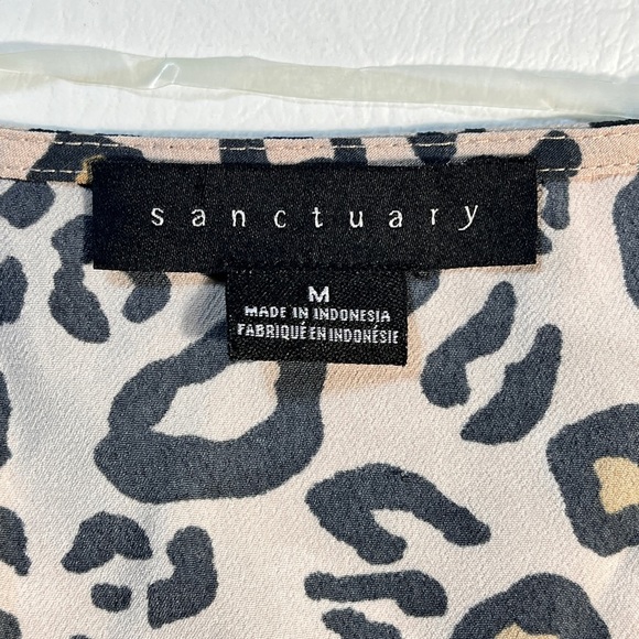 SANCTUARY Leopard PRINT PEPLUM BUTTON-DOWN TOP Medium - Picture 8 of 11